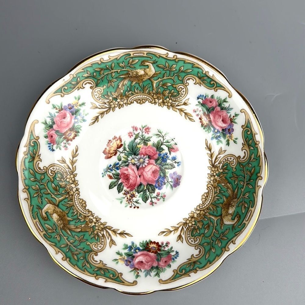 Vintage Coalport "MONTROSE Green" Tea Cup with Saucer Porcelain England - Picture 9 of 14